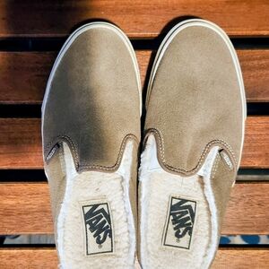 Vans Women's Brown Suede Slip-On Loafers